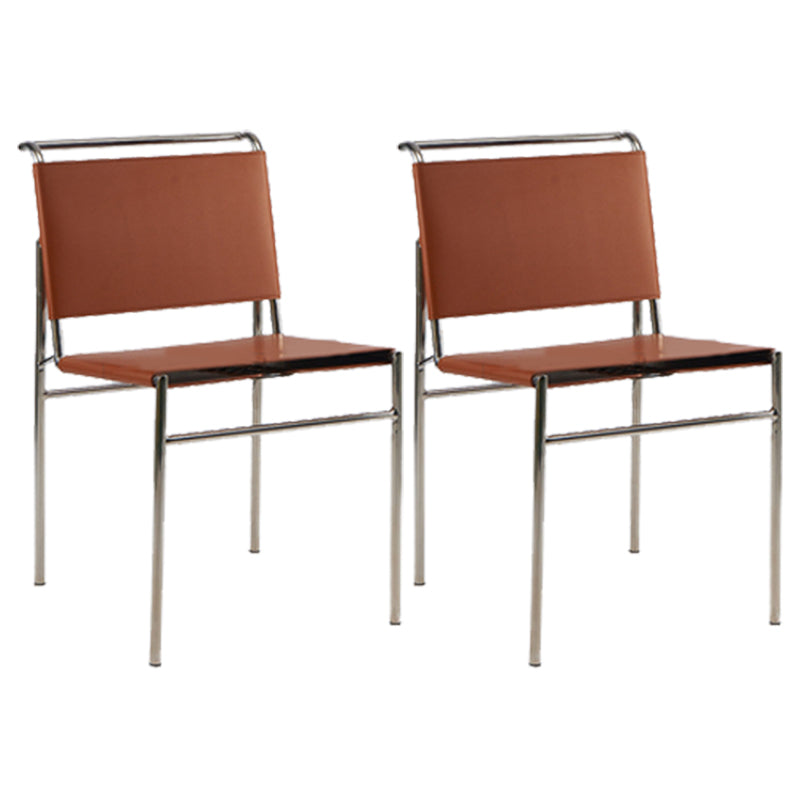 Contemporary Style Side Chair Metal Open Back Dining Room Chair for Indoor