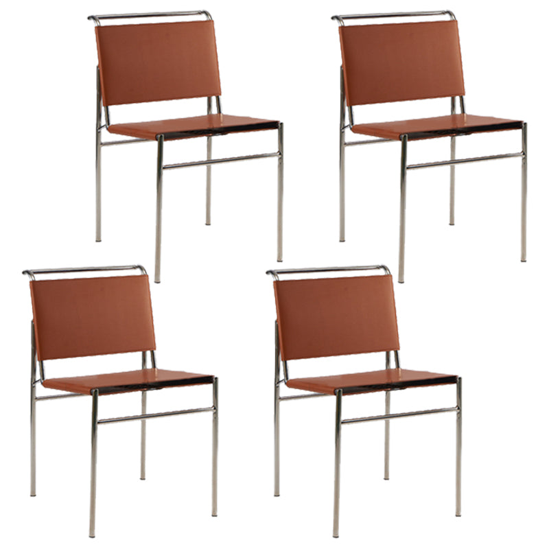 Contemporary Style Side Chair Metal Open Back Dining Room Chair for Indoor