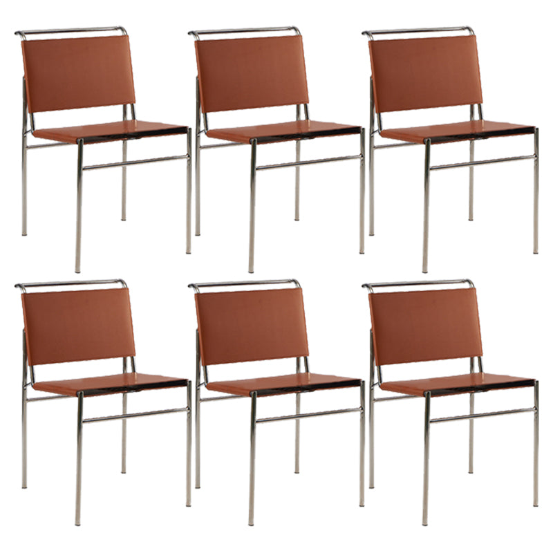 Contemporary Style Side Chair Metal Open Back Dining Room Chair for Indoor