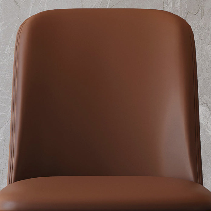 Modern Backrest Armless Leather Chair with Plastic Legs for Dining Room