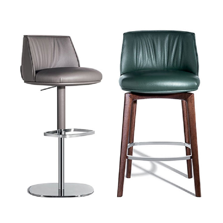Indoor Upholstered Bar Stool Solid Wood Bar Stool with Footrest