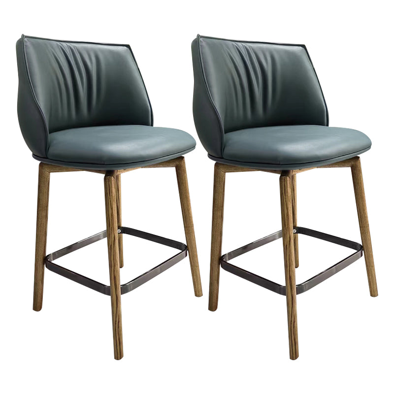 Indoor Upholstered Bar Stool Solid Wood Bar Stool with Footrest