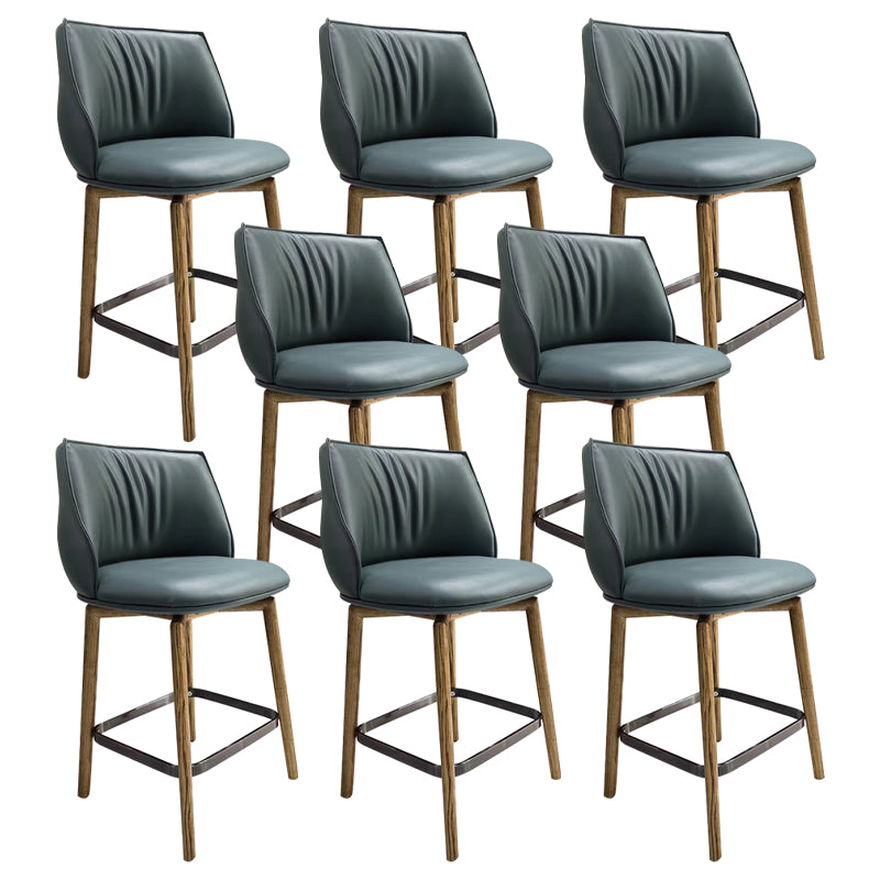 Indoor Upholstered Bar Stool Solid Wood Bar Stool with Footrest