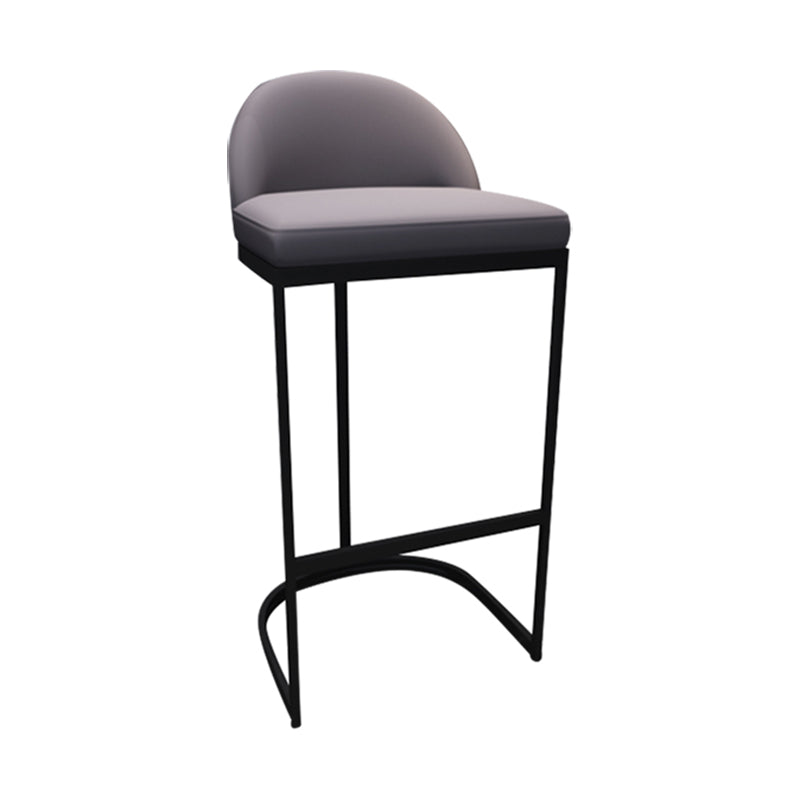 Low Back Bar Stools Glam Metal Dining Stools with Metal Base