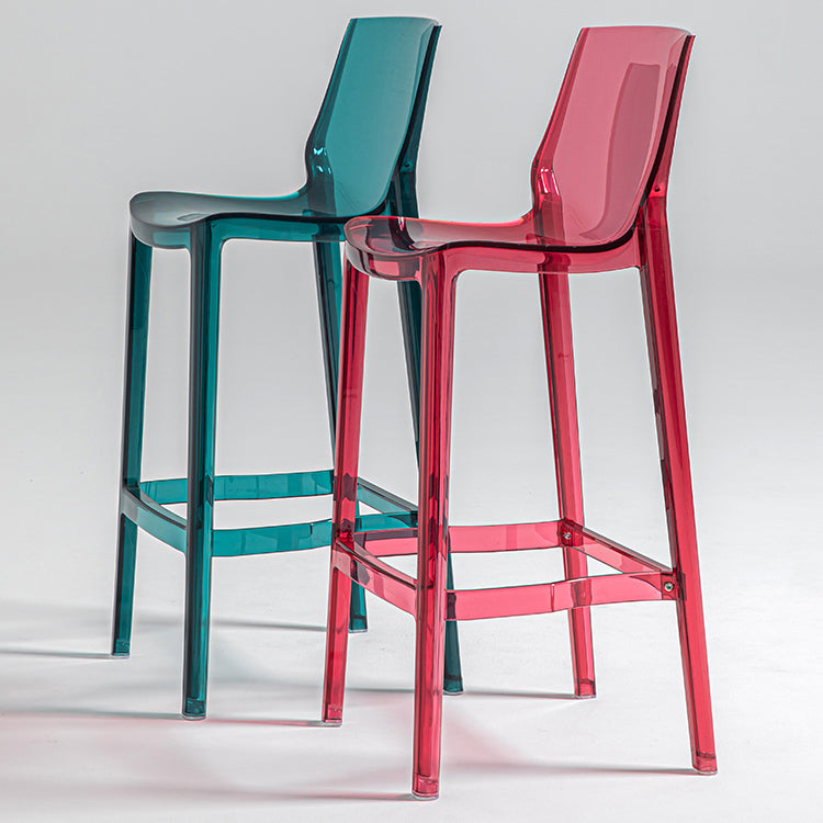 Contemporary Acrylic Bar Stools Low Back Indoor Counter Chair