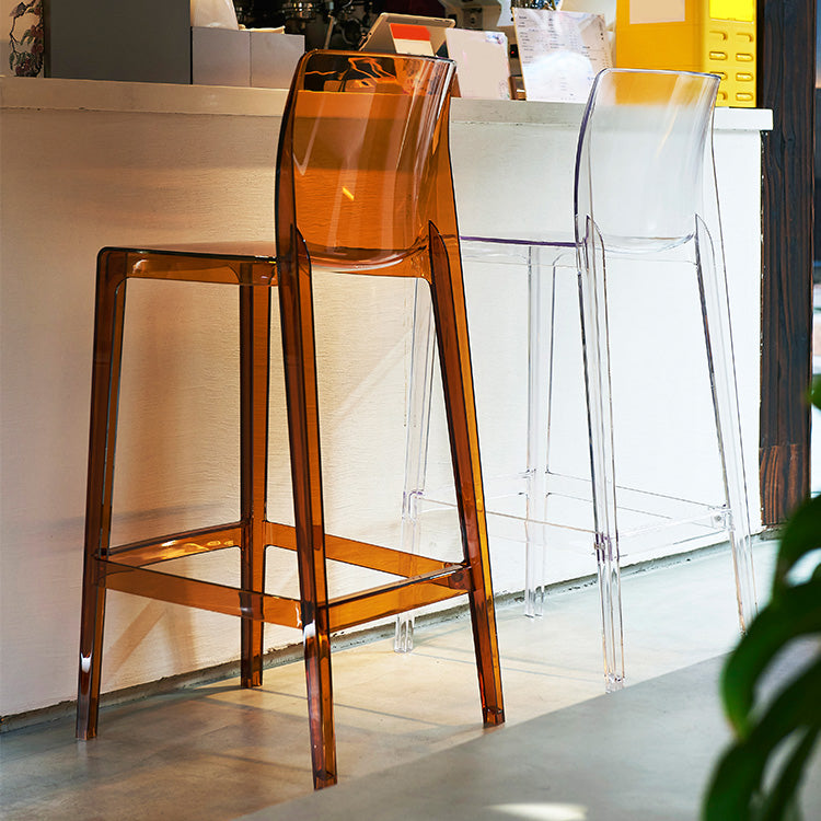 Contemporary Acrylic Counter Chair Low Back Indoor Bar Stools