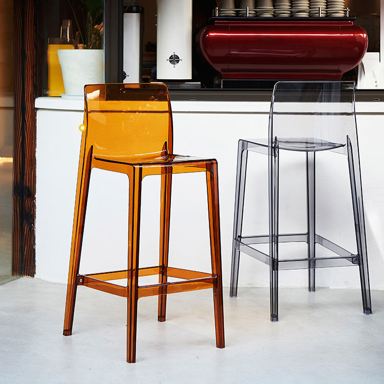 Contemporary Acrylic Counter Chair Low Back Indoor Bar Stools