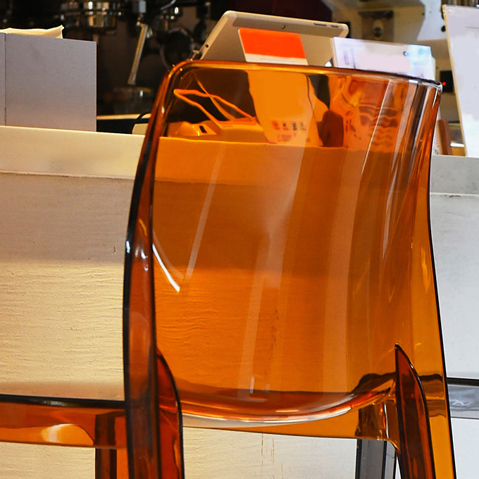 Contemporary Acrylic Counter Chair Low Back Indoor Bar Stools