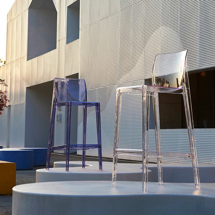 Contemporary Acrylic Counter Chair Low Back Indoor Bar Stools