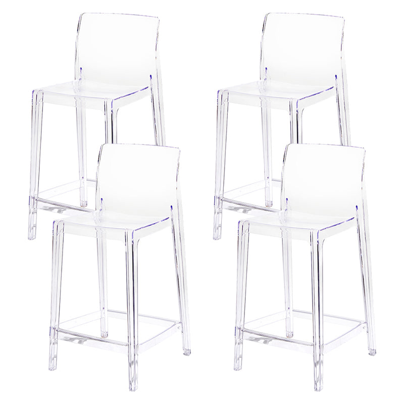 Contemporary Acrylic Counter Chair Low Back Indoor Bar Stools
