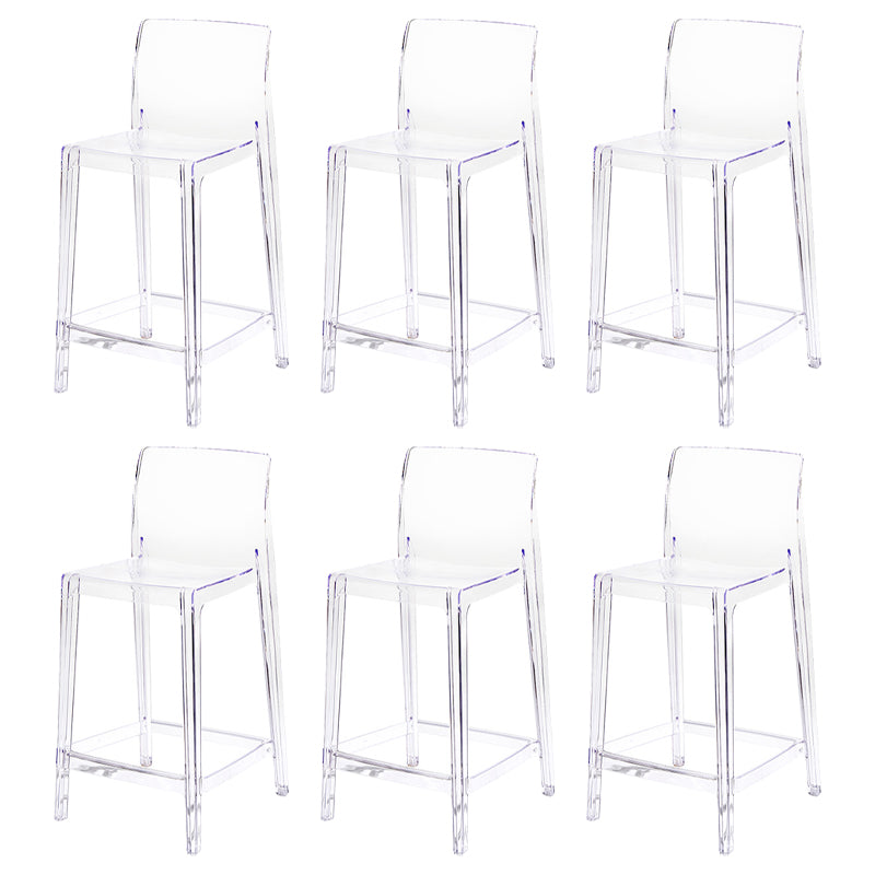 Contemporary Acrylic Counter Chair Low Back Indoor Bar Stools