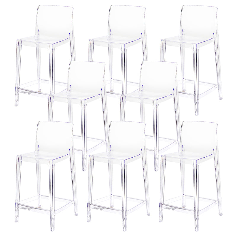 Contemporary Acrylic Counter Chair Low Back Indoor Bar Stools
