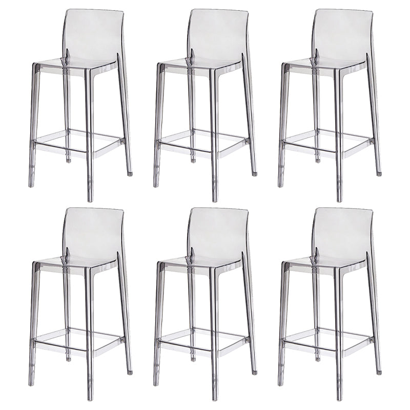 Contemporary Acrylic Counter Chair Low Back Indoor Bar Stools