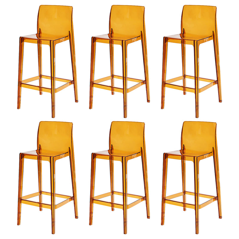Contemporary Acrylic Counter Chair Low Back Indoor Bar Stools