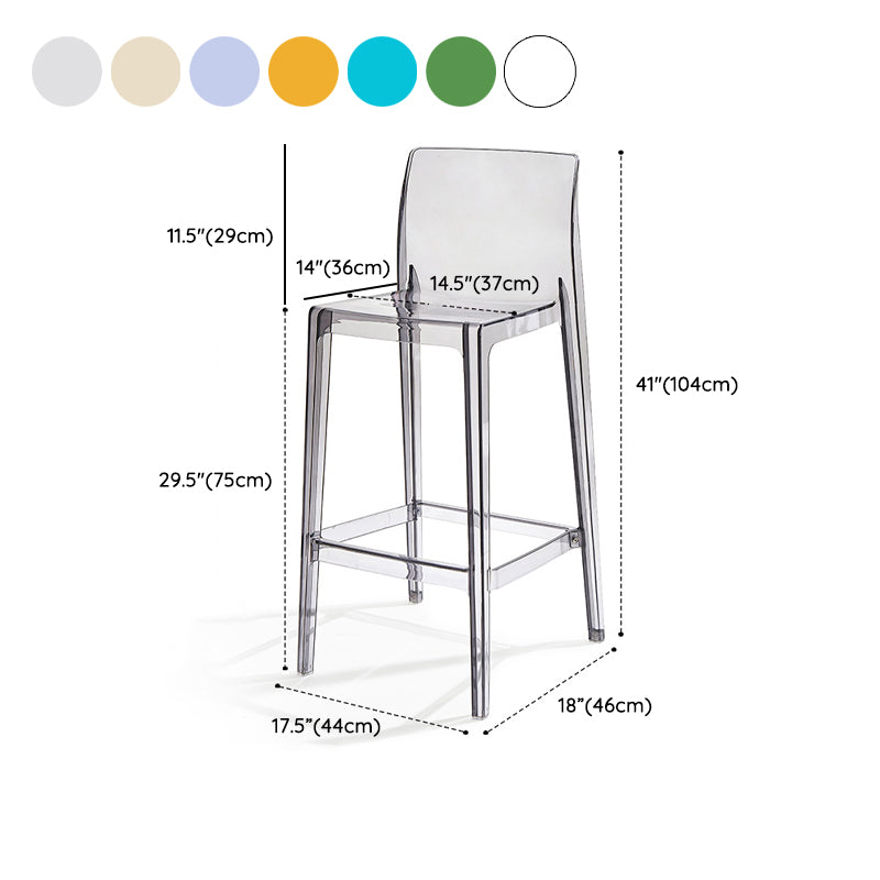 Contemporary Acrylic Counter Chair Low Back Indoor Bar Stools