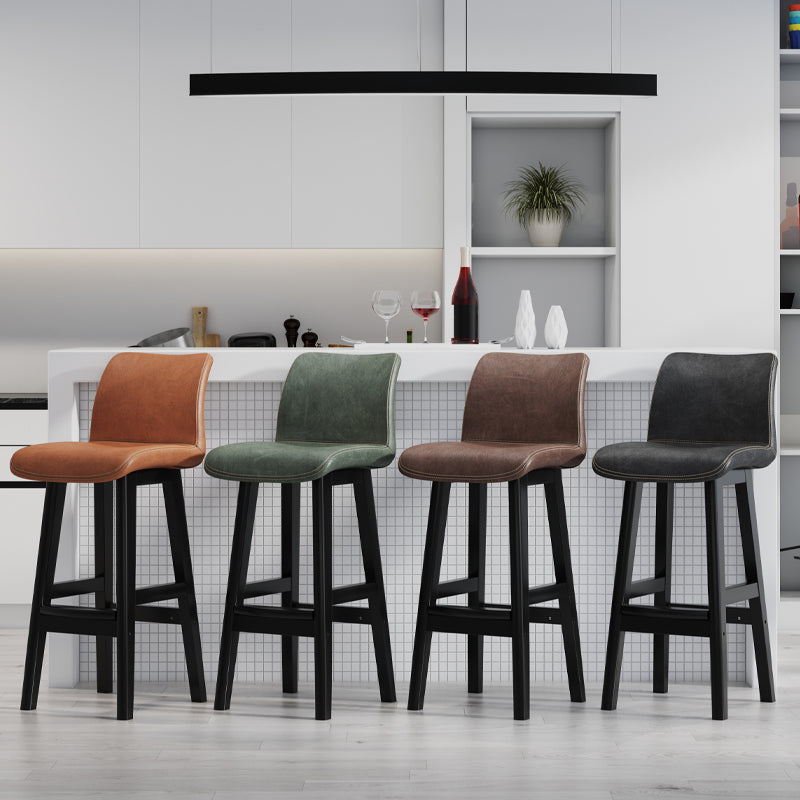 Scandinavian Solid Wood Bar Stool Backrest Counter Stool for Restaurant