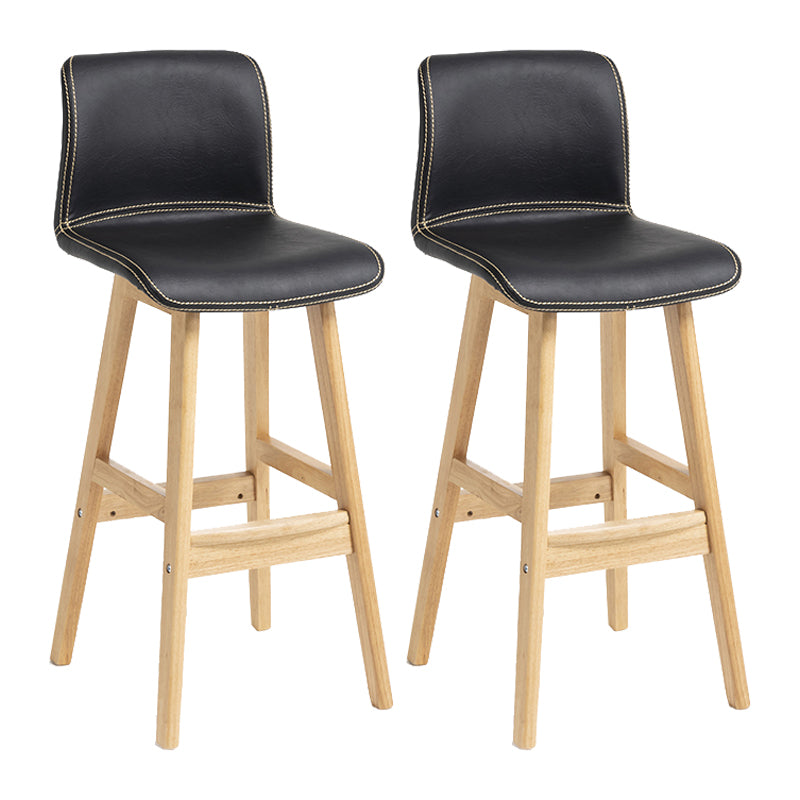 Scandinavian Solid Wood Bar Stool Backrest Counter Stool for Restaurant
