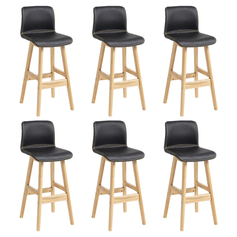 Scandinavian Solid Wood Bar Stool Backrest Counter Stool for Restaurant