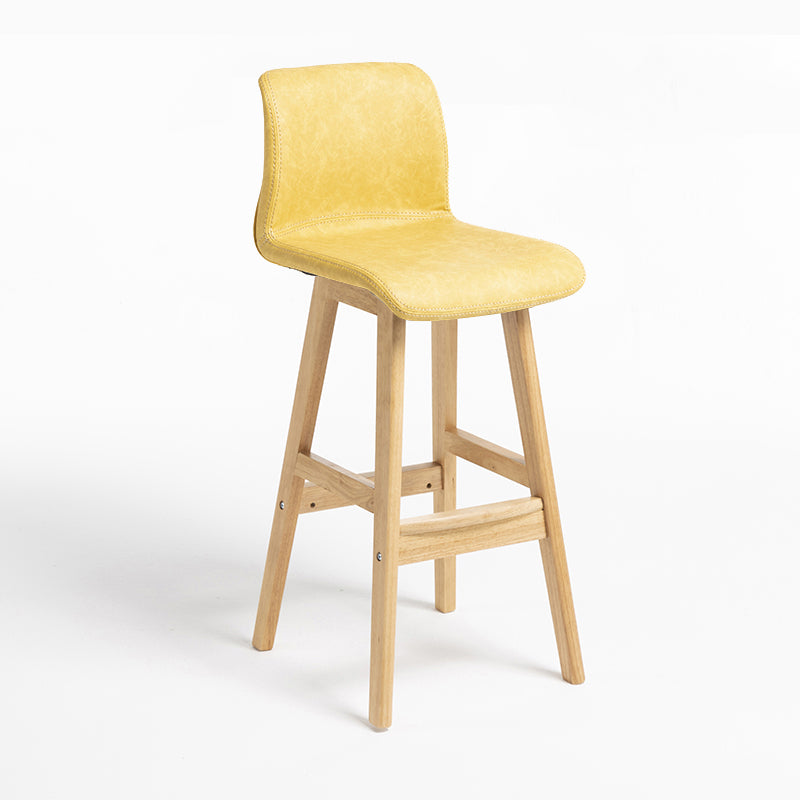 Scandinavian Solid Wood Bar Stool Backrest Counter Stool for Restaurant