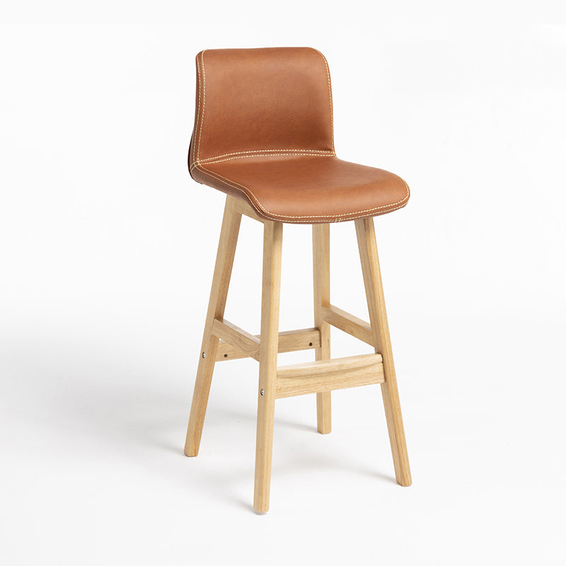 Scandinavian Solid Wood Bar Stool Backrest Counter Stool for Restaurant
