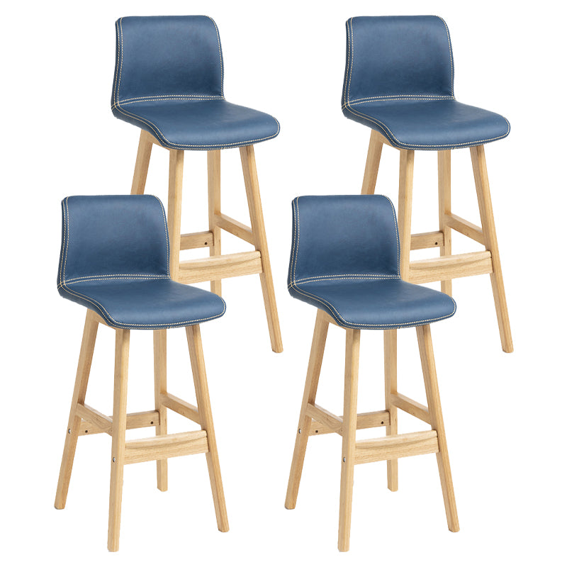Scandinavian Solid Wood Bar Stool Backrest Counter Stool for Restaurant