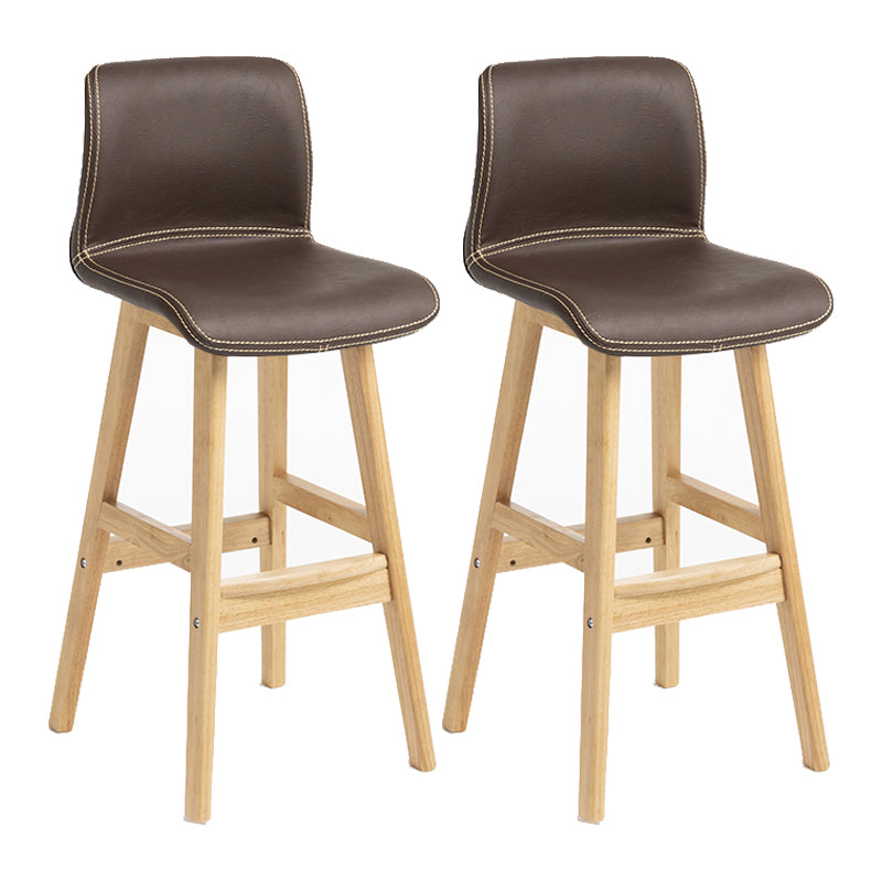 Scandinavian Solid Wood Bar Stool Backrest Counter Stool for Restaurant