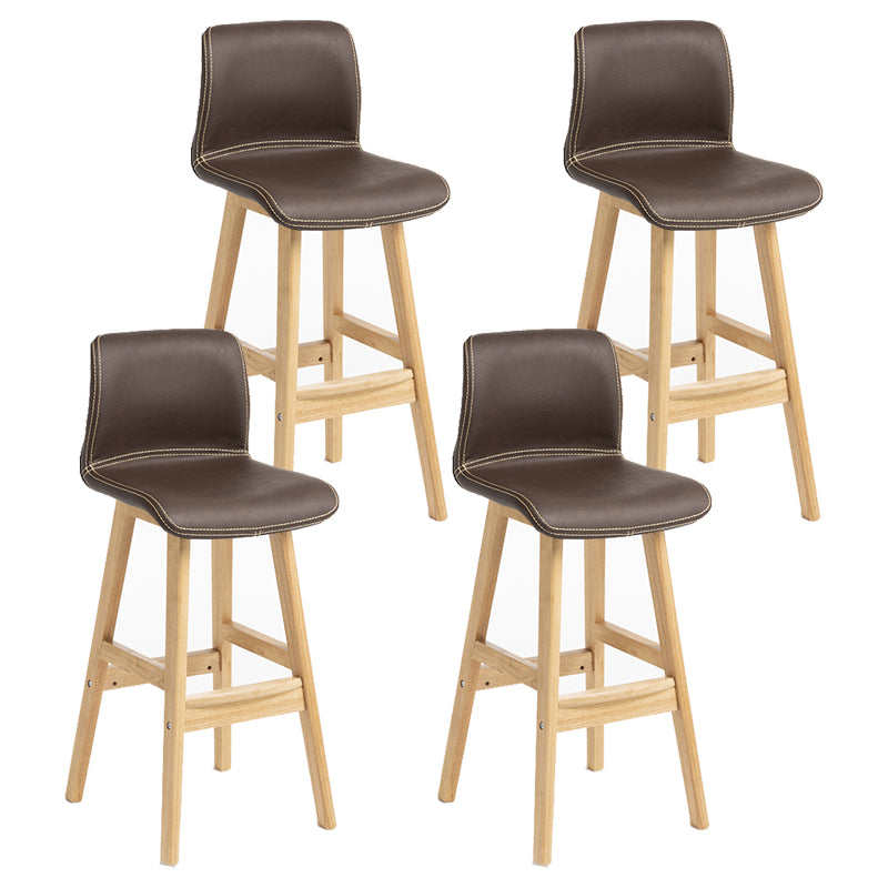Scandinavian Solid Wood Bar Stool Backrest Counter Stool for Restaurant