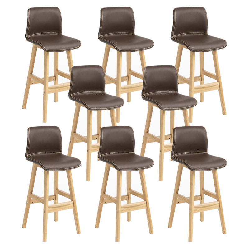 Scandinavian Solid Wood Bar Stool Backrest Counter Stool for Restaurant