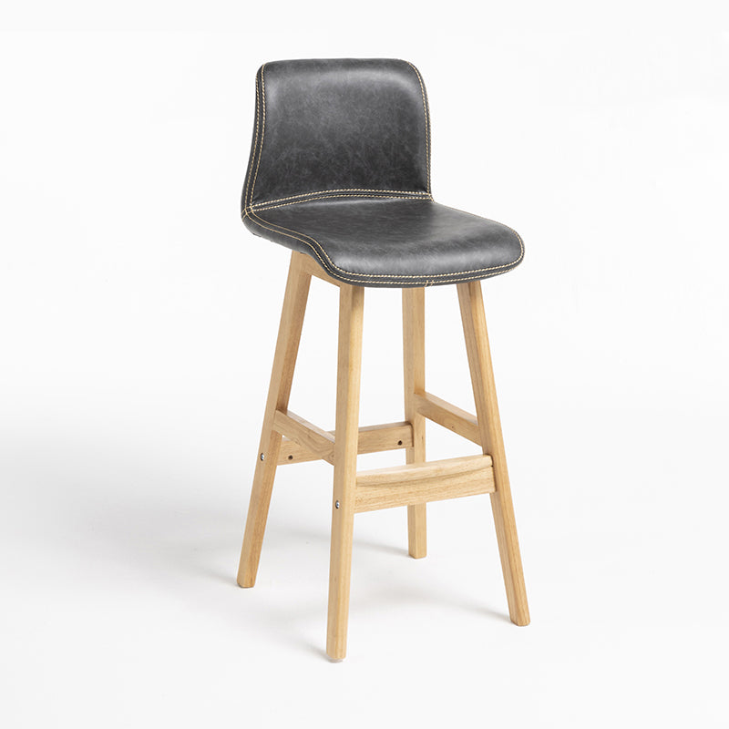 Scandinavian Solid Wood Bar Stool Backrest Counter Stool for Restaurant