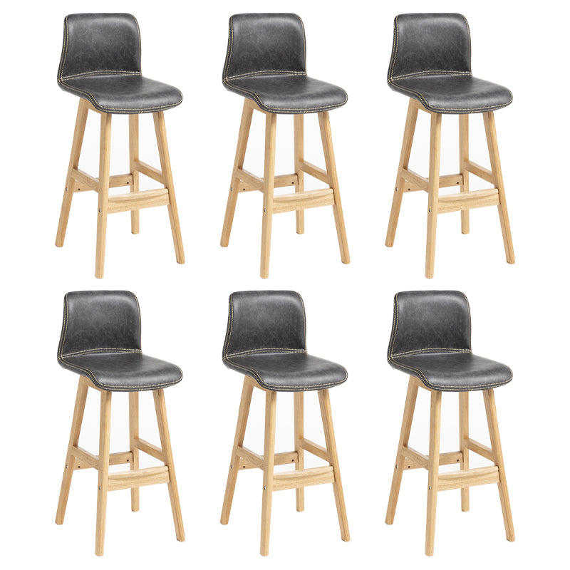 Scandinavian Solid Wood Bar Stool Backrest Counter Stool for Restaurant