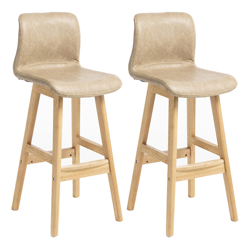 Scandinavian Solid Wood Bar Stool Backrest Counter Stool for Restaurant
