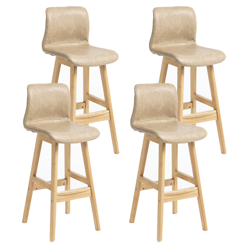Scandinavian Solid Wood Bar Stool Backrest Counter Stool for Restaurant