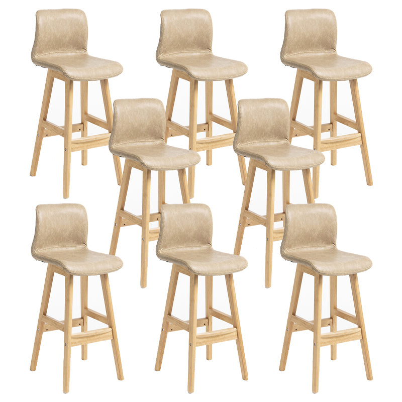 Scandinavian Solid Wood Bar Stool Backrest Counter Stool for Restaurant