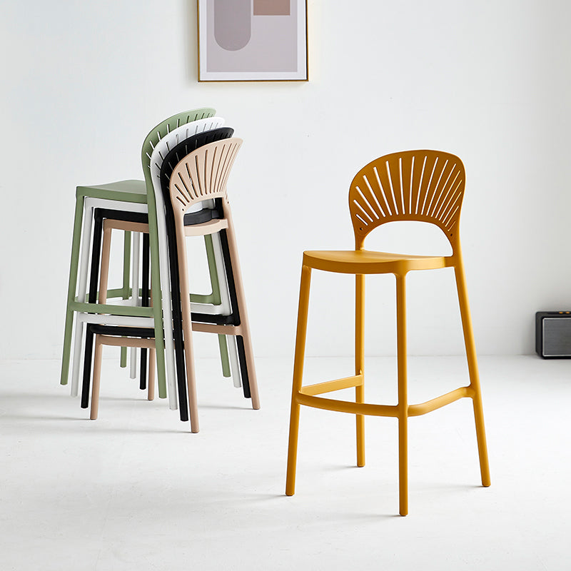 Contemporary Style Plastic Bar Stool Footrest Counter Stool for Restaurant