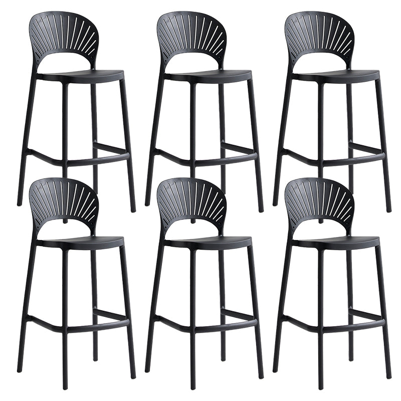 Contemporary Style Plastic Bar Stool Footrest Counter Stool for Restaurant