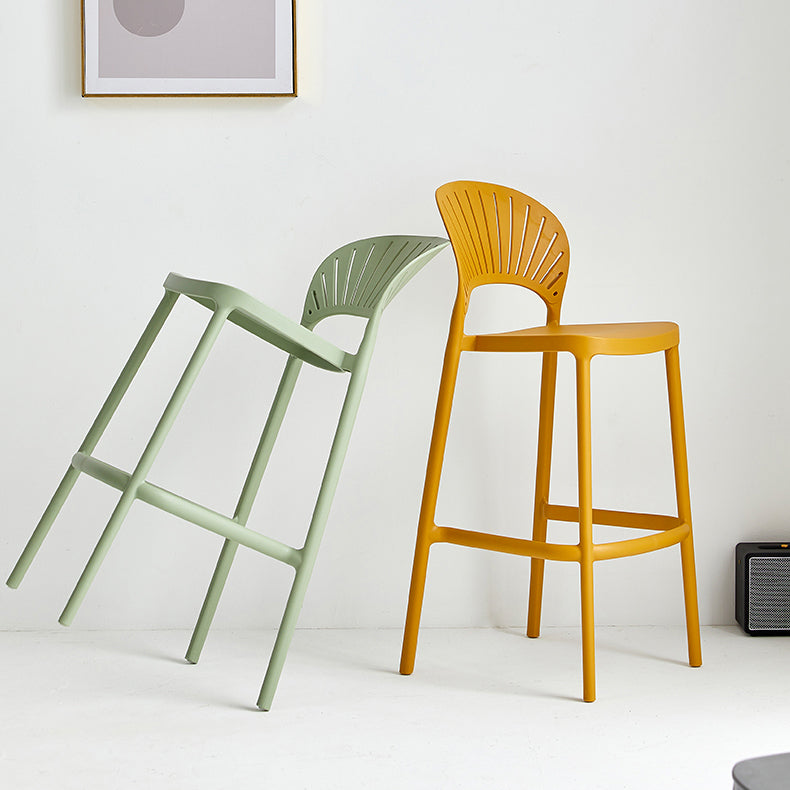 Contemporary Style Plastic Bar Stool Footrest Counter Stool for Restaurant