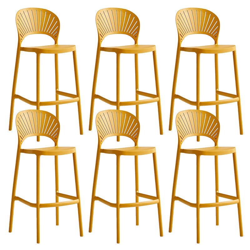 Contemporary Style Plastic Bar Stool Footrest Counter Stool for Restaurant