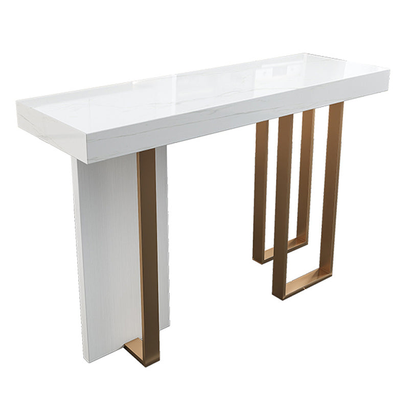 Modern Rectangle Bar Table Set 1/5 Pcs White Faux Marble Bar Table Set