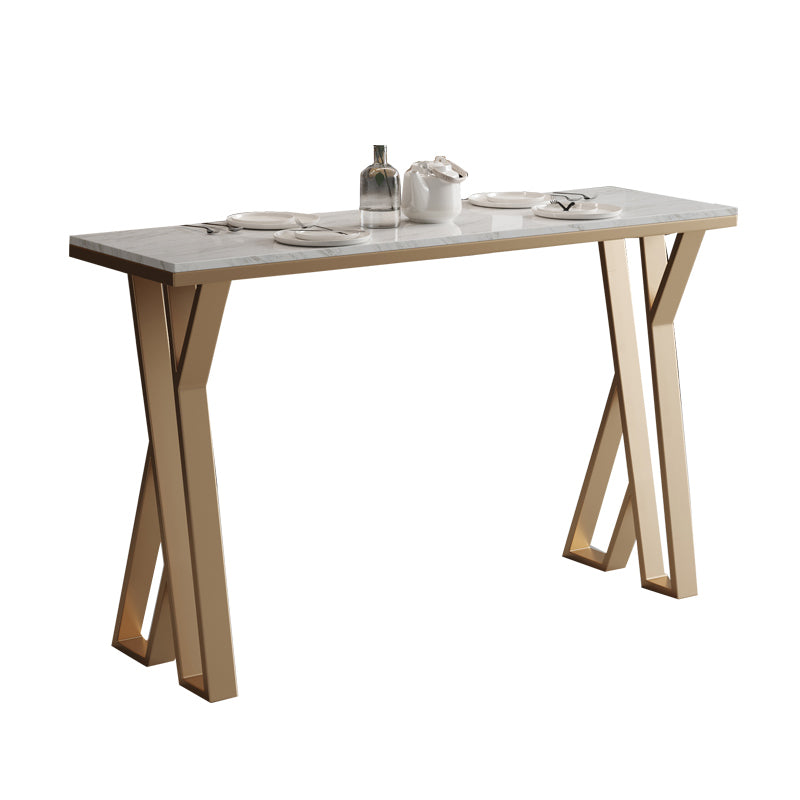 Modern Rectangle Bar Table Set 1/3/5 Pcs White Granite Bar Table Set