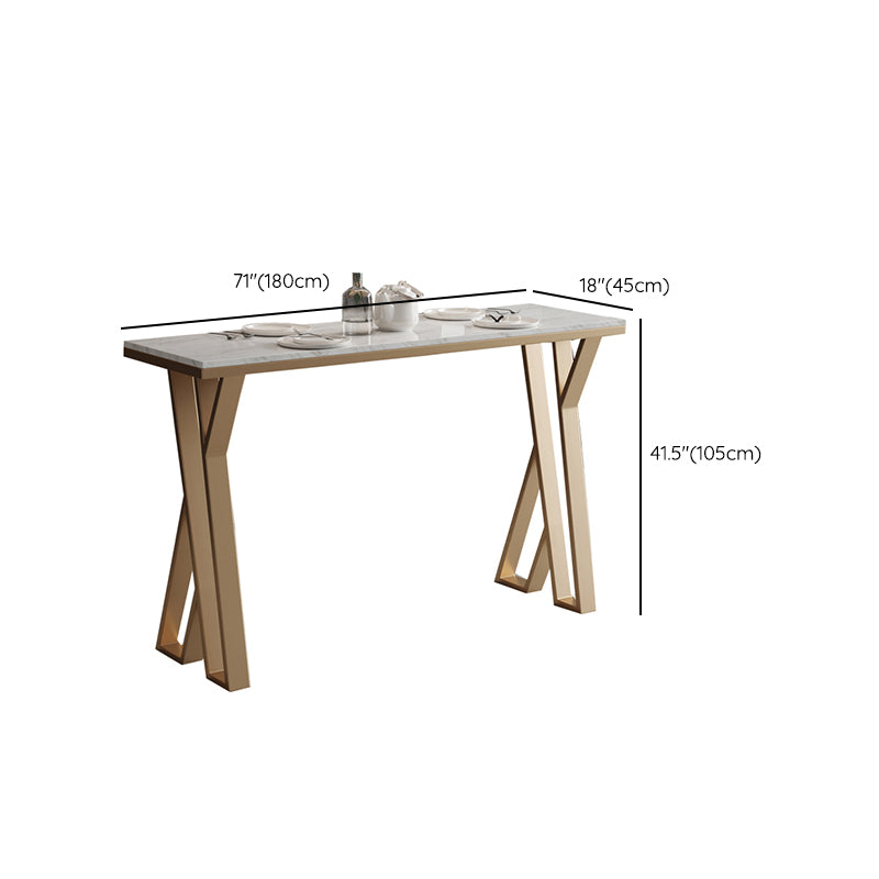 Modern Rectangle Bar Table Set 1/3/5 Pcs White Granite Bar Table Set