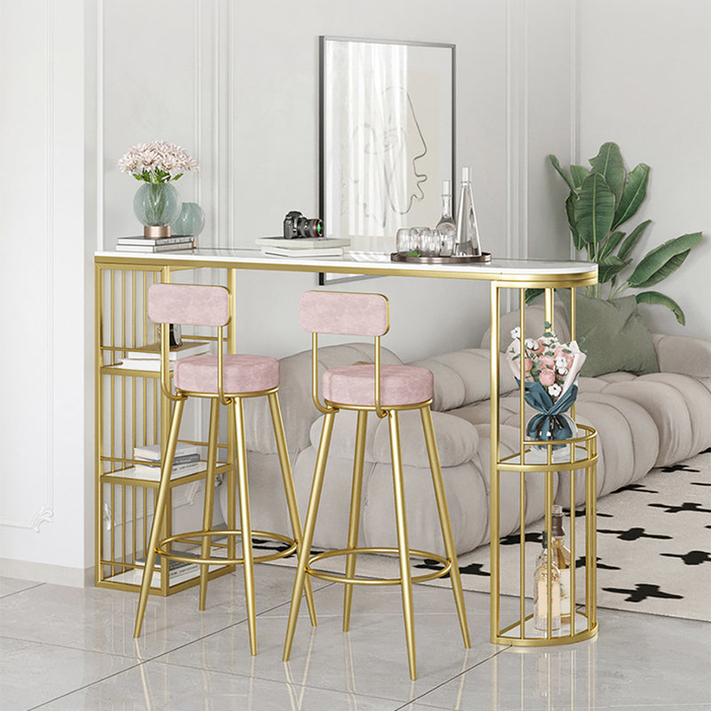 Modern Style Bar Table Set 1/3 Pcs White Granite Bar Table Set