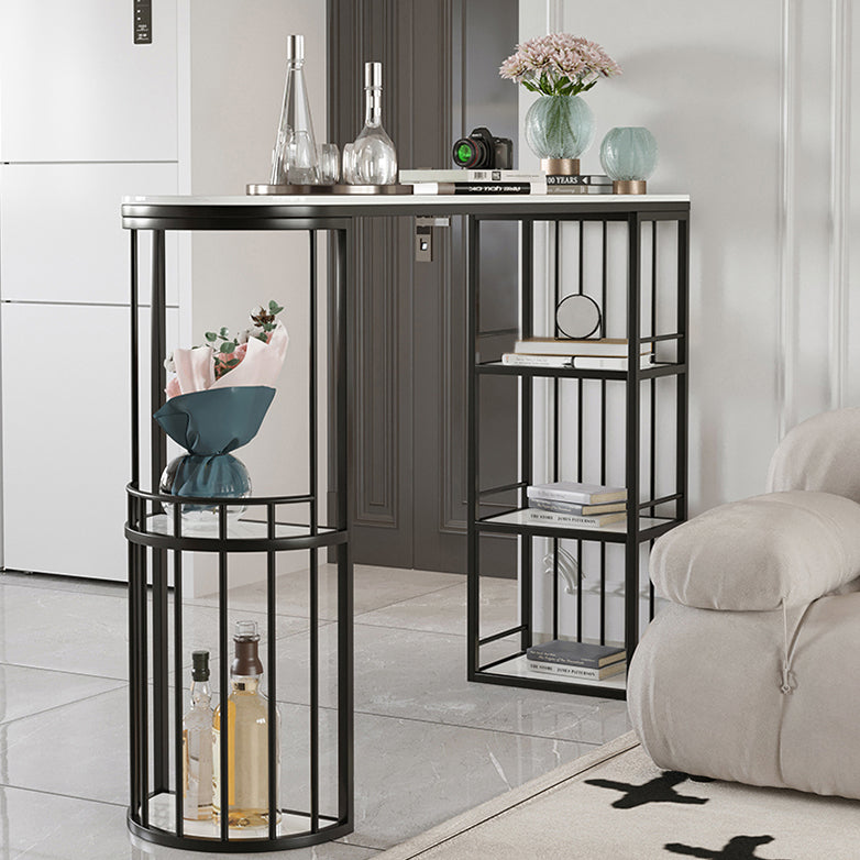 Modern Style Bar Table Set 1/3 Pcs White Granite Bar Table Set