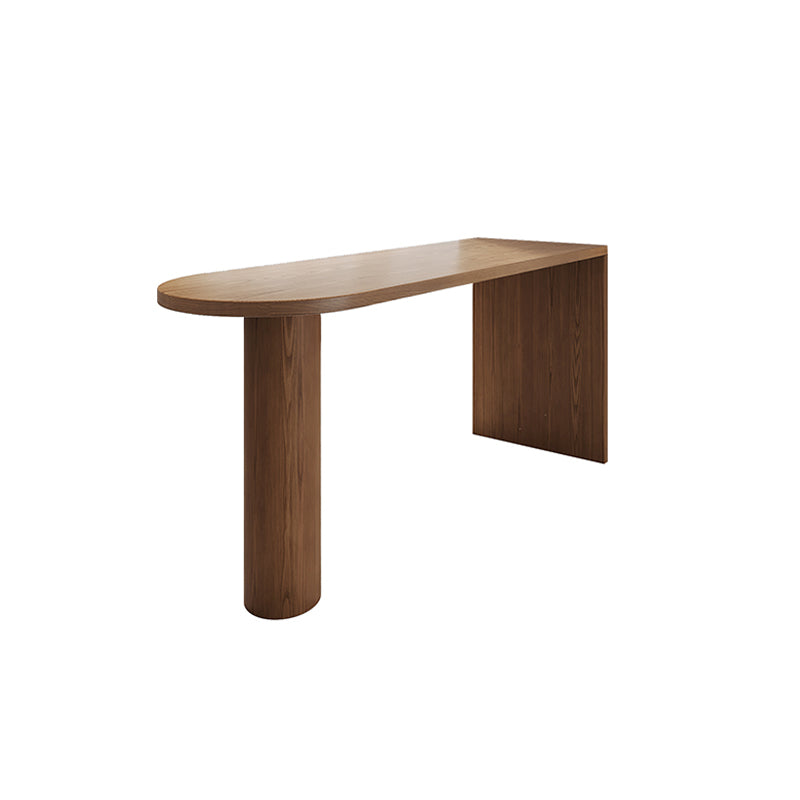 Double Pedestal Counter Height Dining Table Brown Counter Wine Table