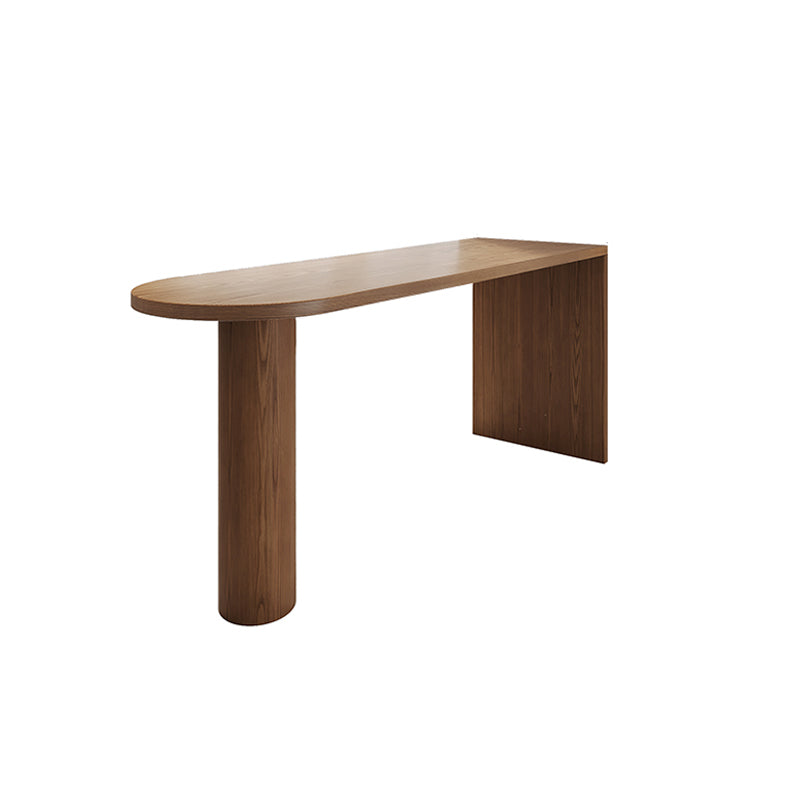 Double Pedestal Counter Height Dining Table Brown Counter Wine Table