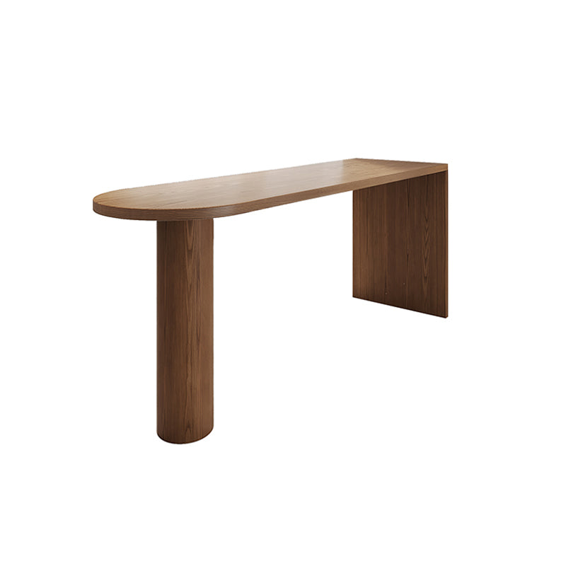 Double Pedestal Counter Height Dining Table Brown Counter Wine Table