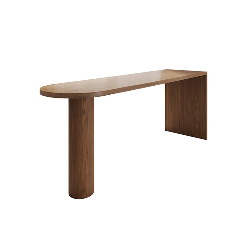 Double Pedestal Counter Height Dining Table Brown Counter Wine Table