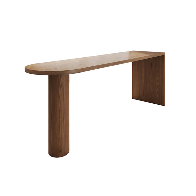 Double Pedestal Counter Height Dining Table Brown Counter Wine Table