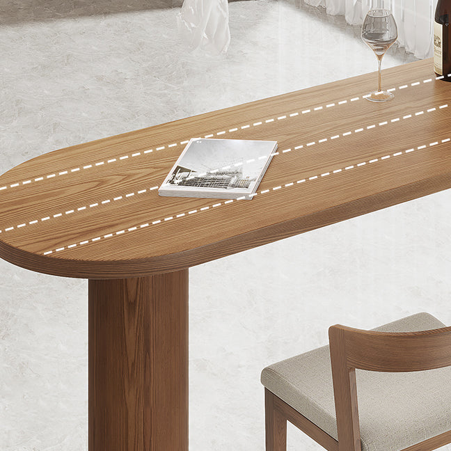 Double Pedestal Counter Height Dining Table Brown Counter Wine Table