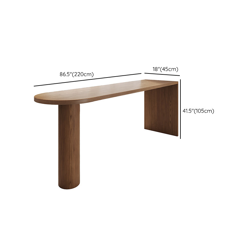 Double Pedestal Counter Height Dining Table Brown Counter Wine Table