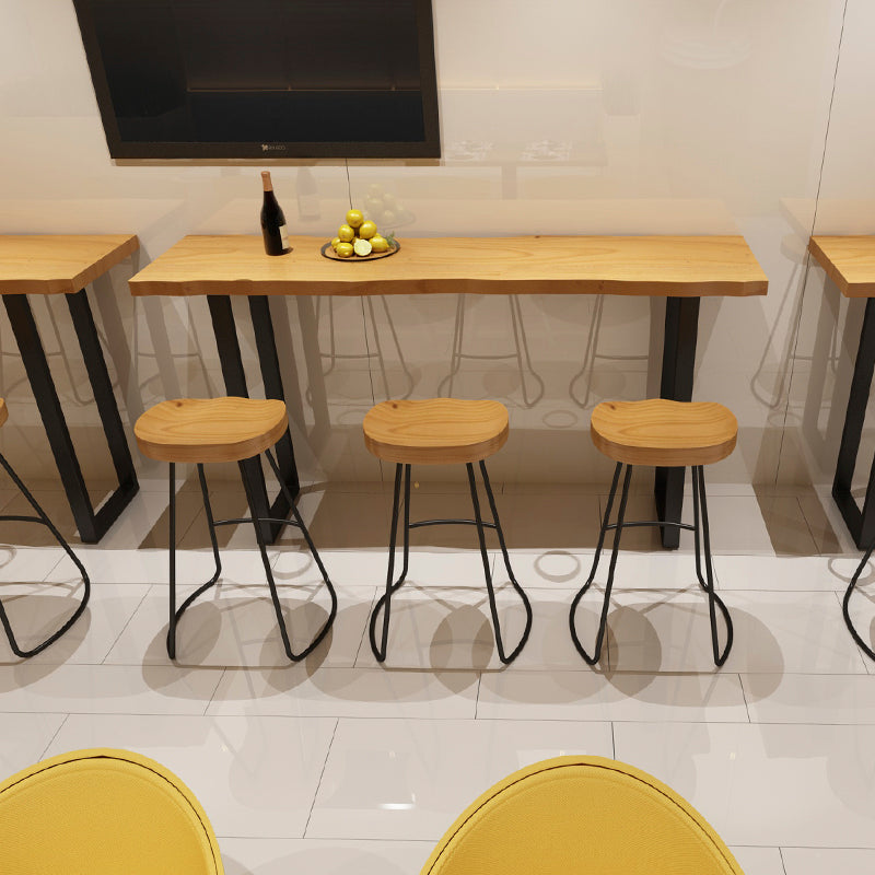 Modern Patio Bar Table Solid Wood Counter Height Dining Table